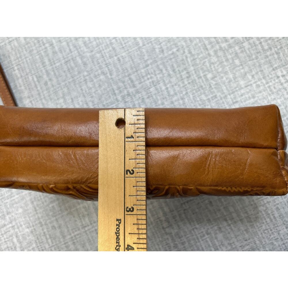 Patricia Nash Valerie Brown Leather Wristlet Fold Over Clutch Bag Purse Vtg Boho - Picture 5 of 9